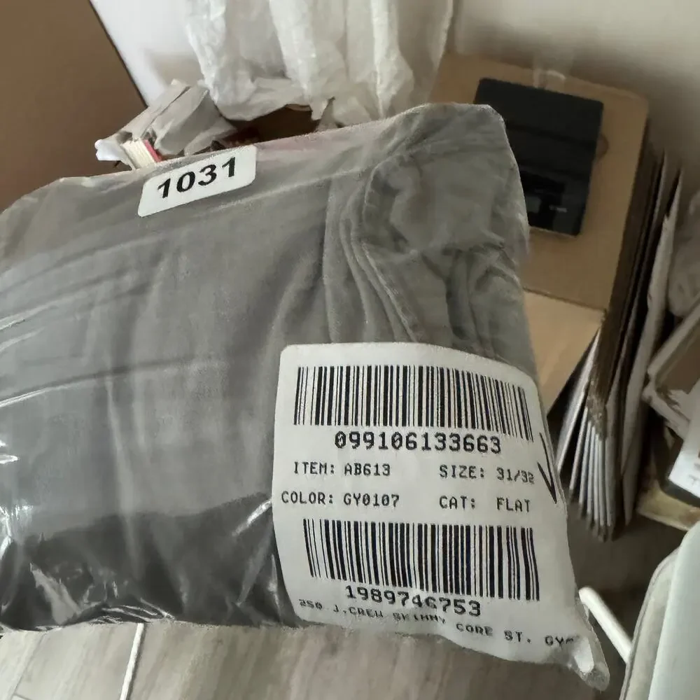 J.Crew Stretch 250 Skinny Chino Pants Mens 30x32 Gray Twill Cotton Blend Zip Fly